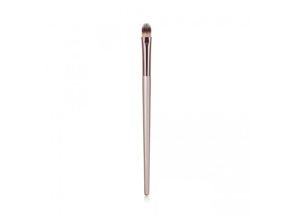 Wooden handle champagne gold makeup brush foundation beauty