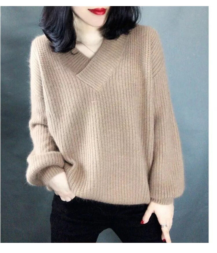 Winter Sweater Women Warm Oversized Pullovers Autumn V