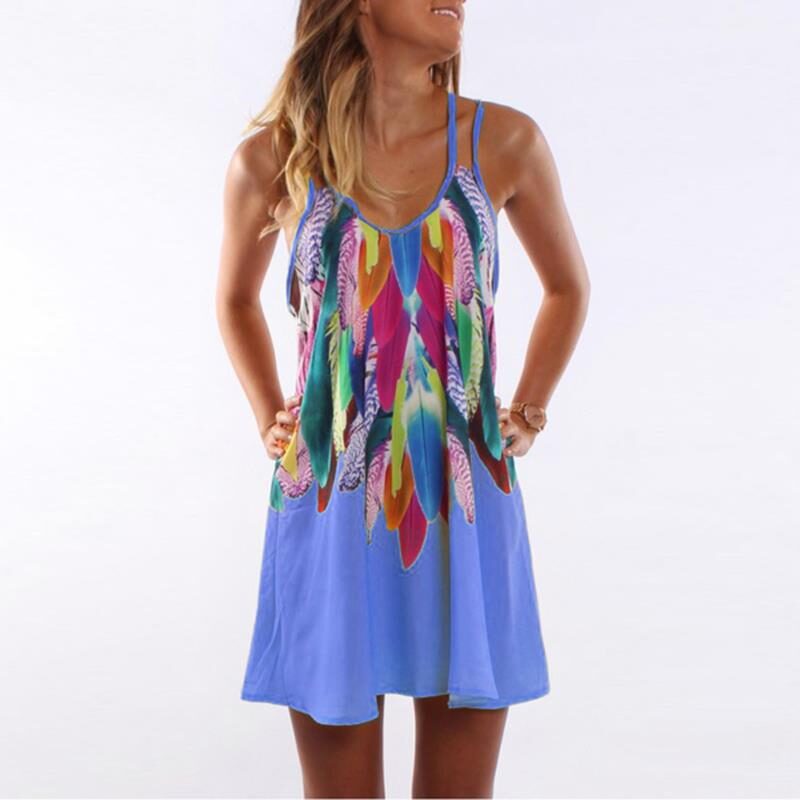 Women Fashion Boho Style Sexy Printed Plus Size