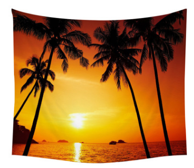 Beach coconut tree starfish shell small fishing tapestry