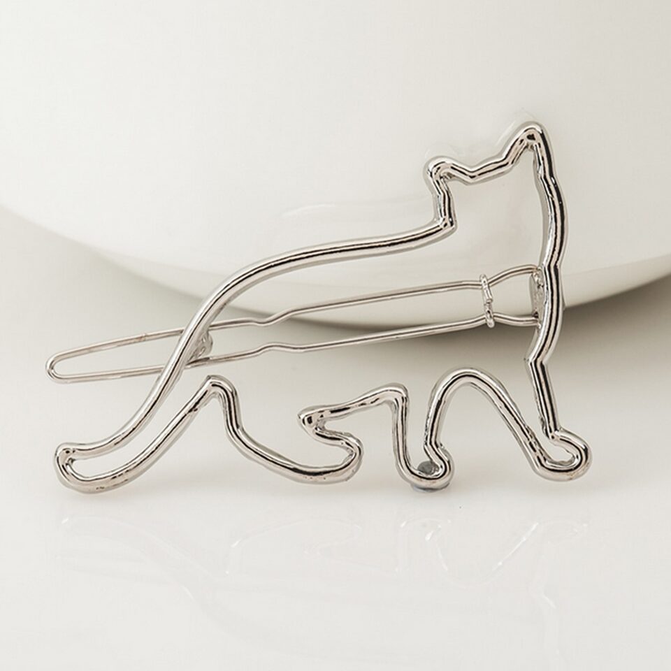 Metal hollow KT cat hairpin alloy frog clip
