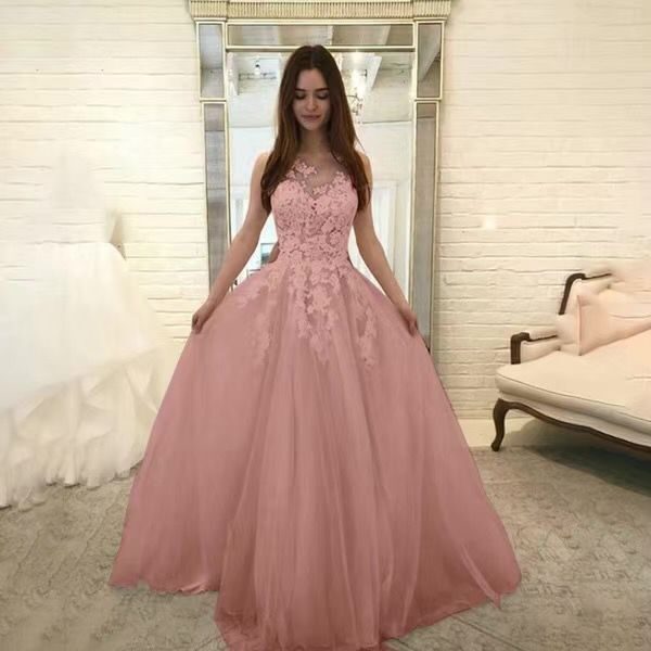 Women Wedding Dress Sleevless Flowers Lace