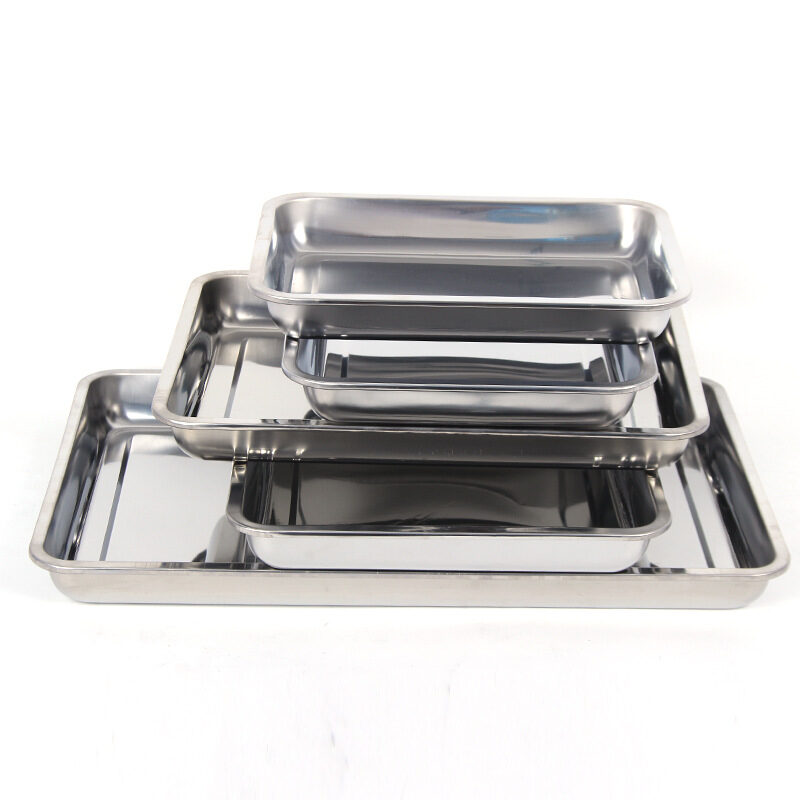 Stainless Steel Storage Trays Square Plate Thickening Pans