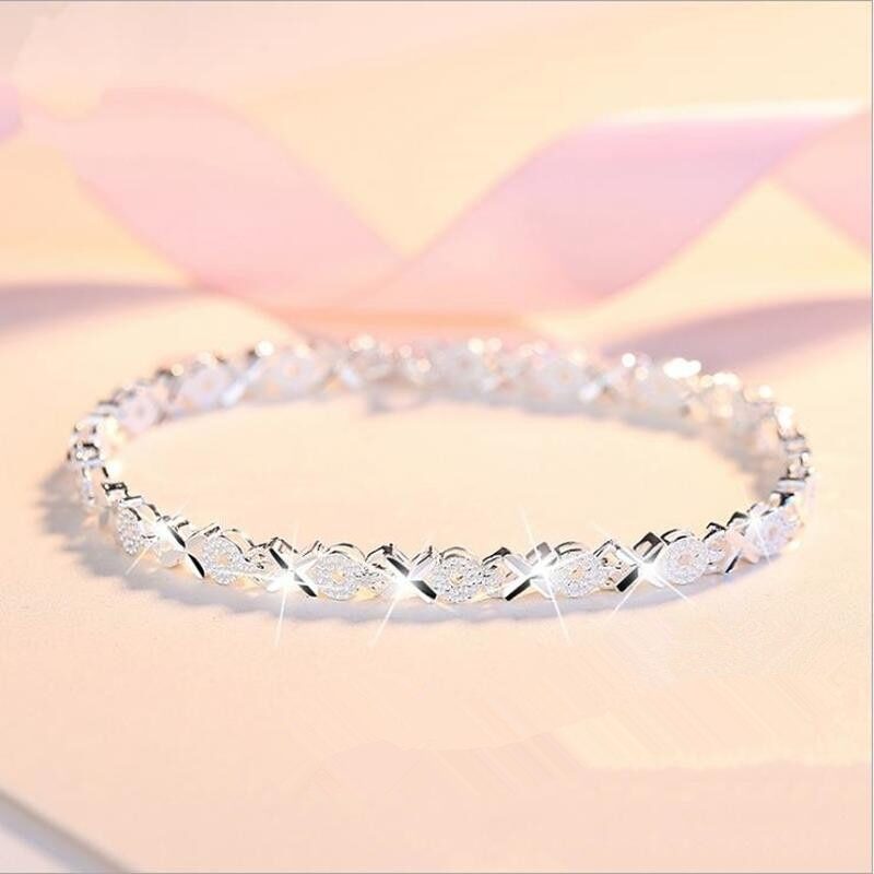 Sterling Silver Bracelet Female Wedding Accessories Ladies Fashion