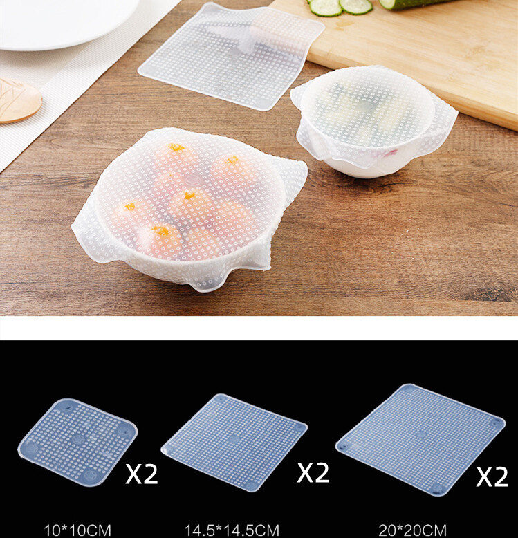 Food Reusable Silicone Stretch Cling Film Saran Wrap