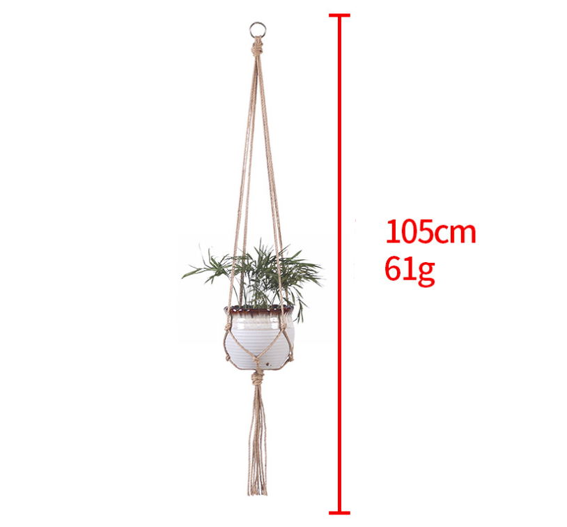 Hand-woven plant hanging basket cotton rope sling