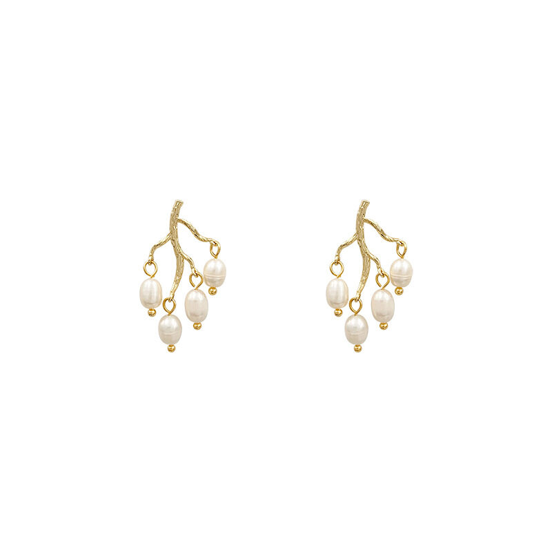 Pearl branch earrings women