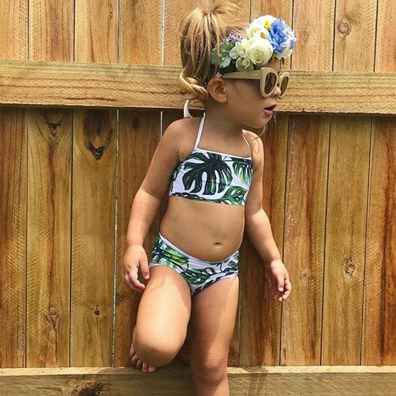 Baby Girls Swimsuit 2PCS Summer Kids Split Swimwear