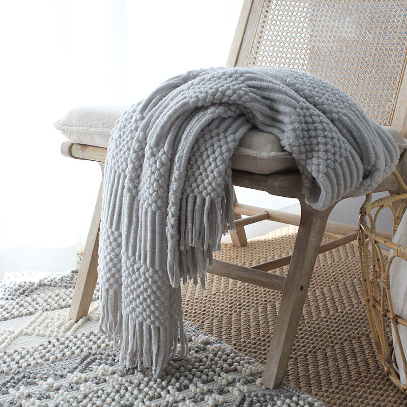 Nordic Knitted Blanket Woolen Bubble Sofa