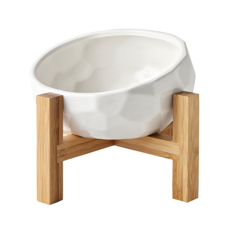 Pet bowl oblique mouth cat food dog method