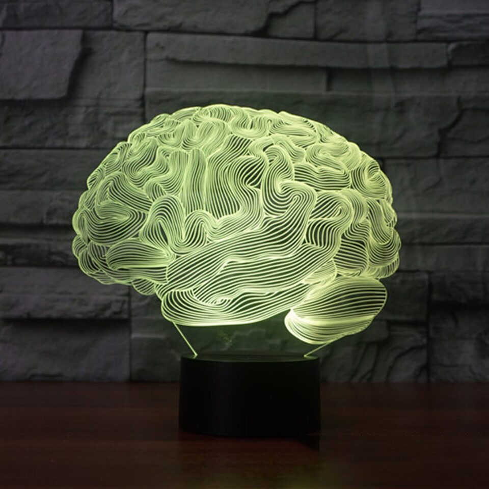 new brain 2 3D lamp LED colorful remote
