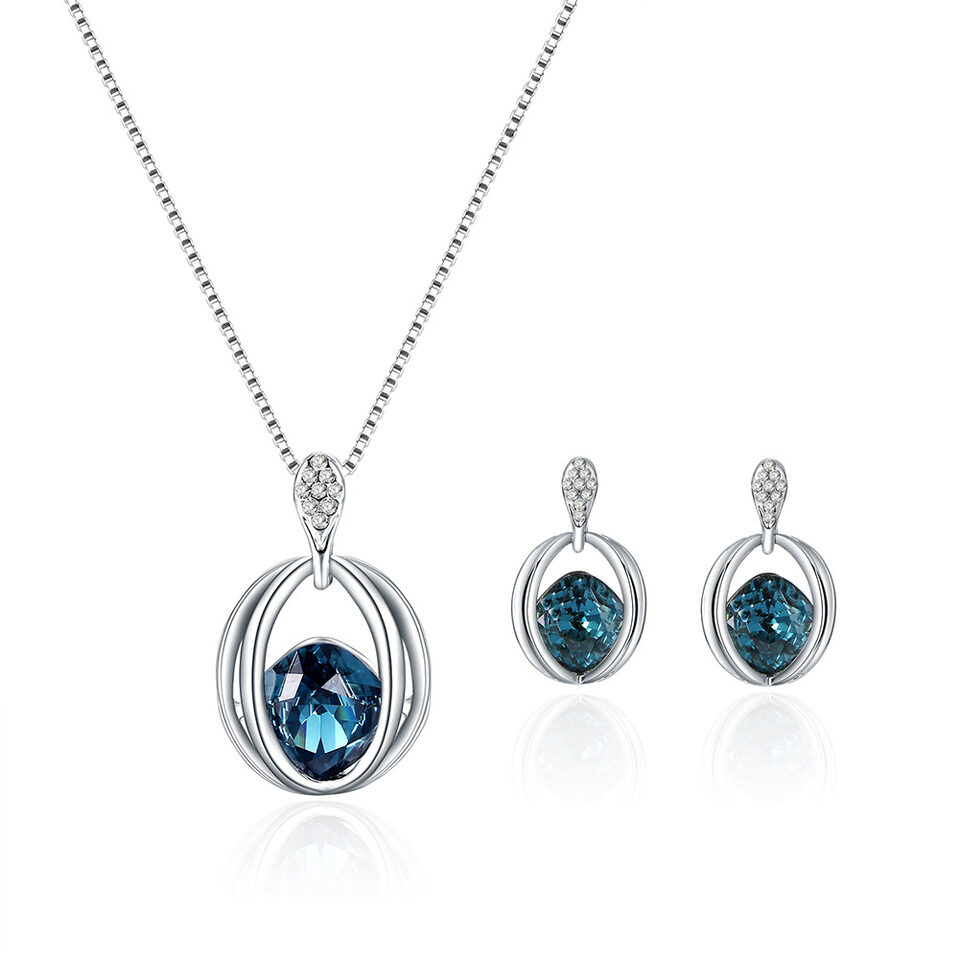 Two Sets of Fashion Inlaid Crystal Bridal Necklace