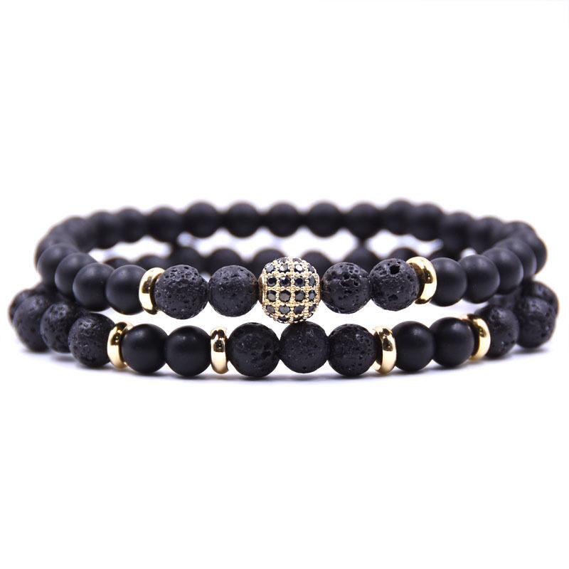 Natural Stone Bracelet Set Micro Zircon