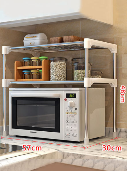 Microwave Shelf Rack Kitchen Spice Organizer Storage Bathroom