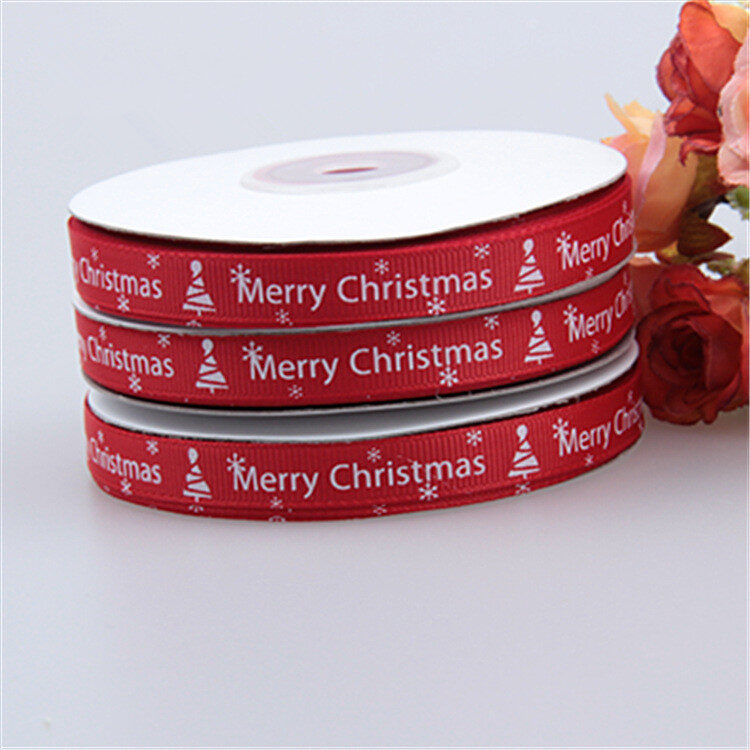 Christmas ribbon 1CM threaded small roll
