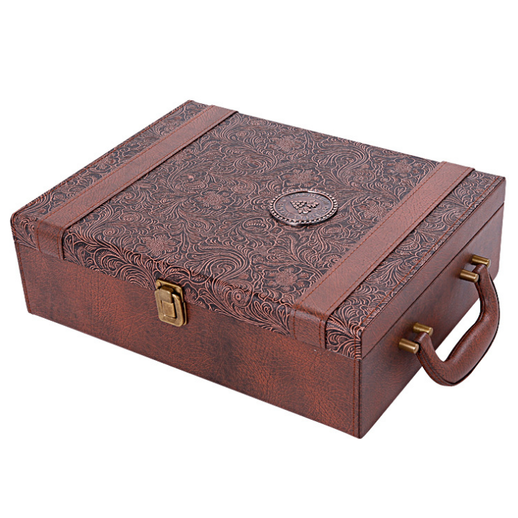 Creative Wine Box Leather Gift Handmade Home Kitchen
