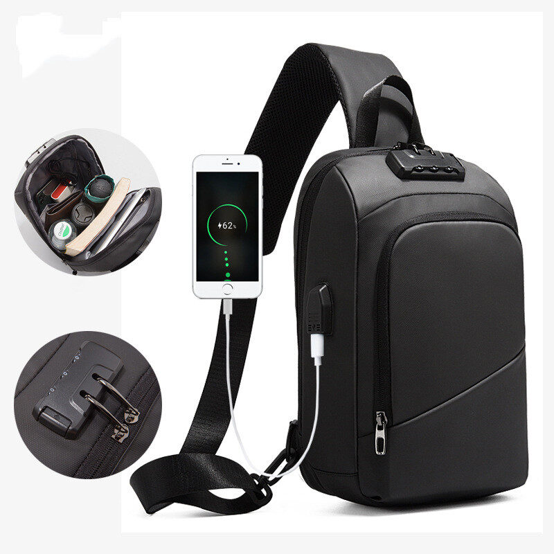 Anti-theft Lock Upscale Chest Bag Men Shoulder Bags