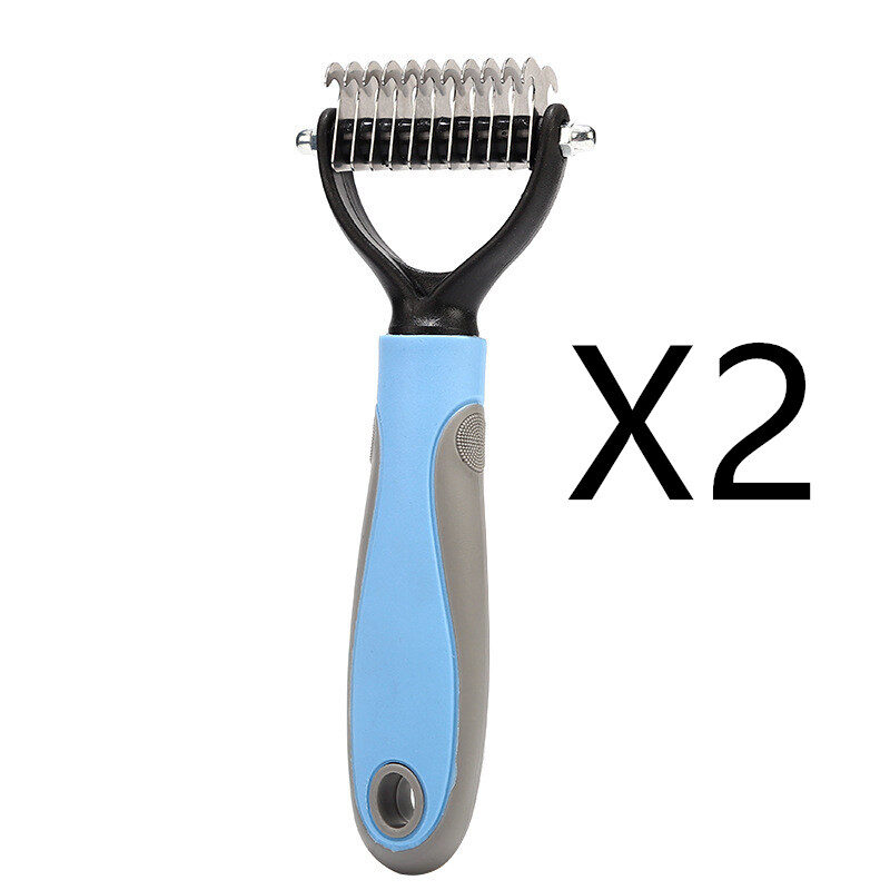 Stainless Double-sided Pet Brush Hair Removal Comb Grooming