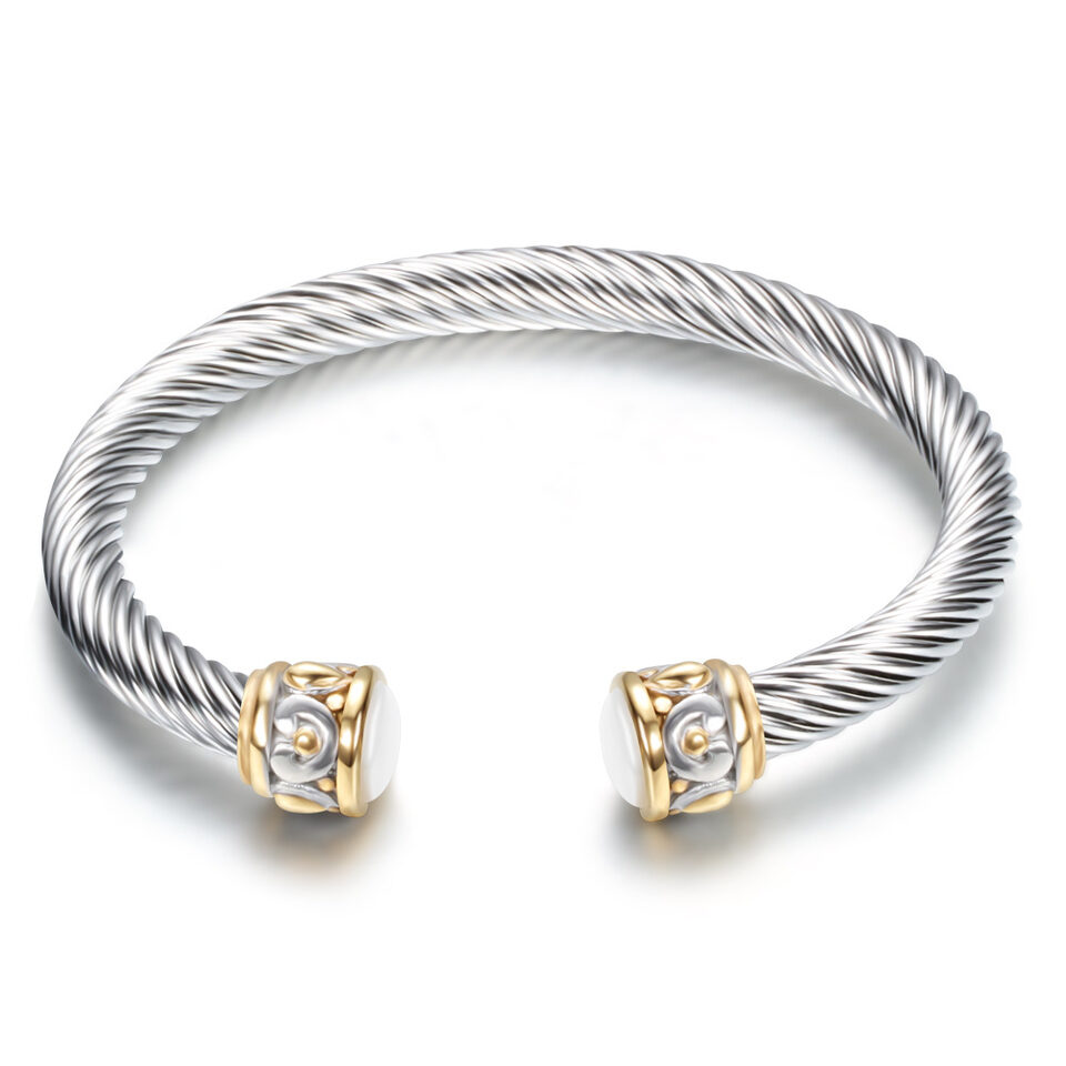 Two-tone vintage gold bracelet
