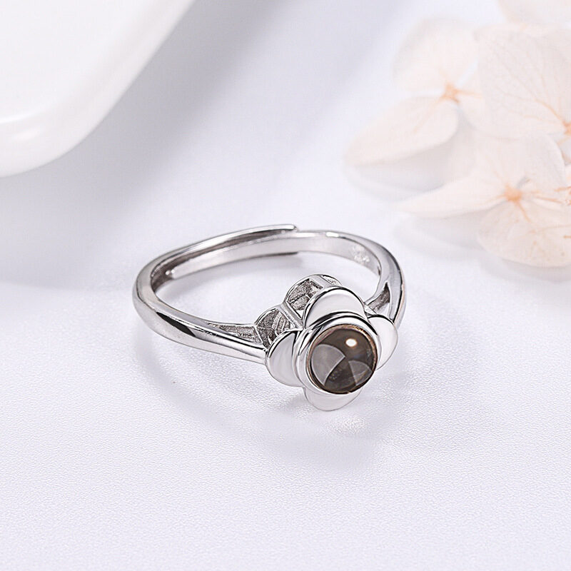 Projection Ring for Women Adjustable Couple Rings Flower