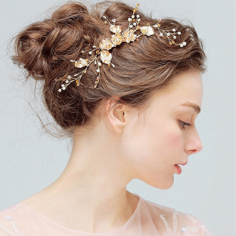 YS803 comb hair crystal diamond disc inserted bride