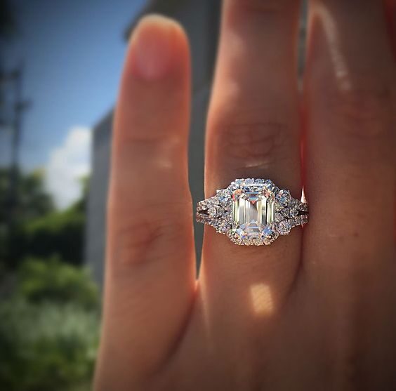 Wish Hot New Princess Square Simulation Diamond Ring