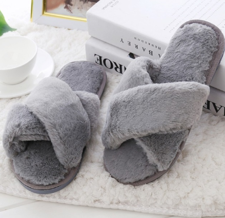 Winter Women Home Slippers With Faux Fur Fashion