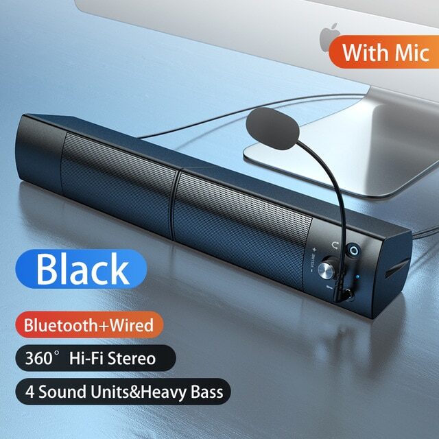 Small Speaker Subwoofer USB with Microphone Bluetooth Wired
