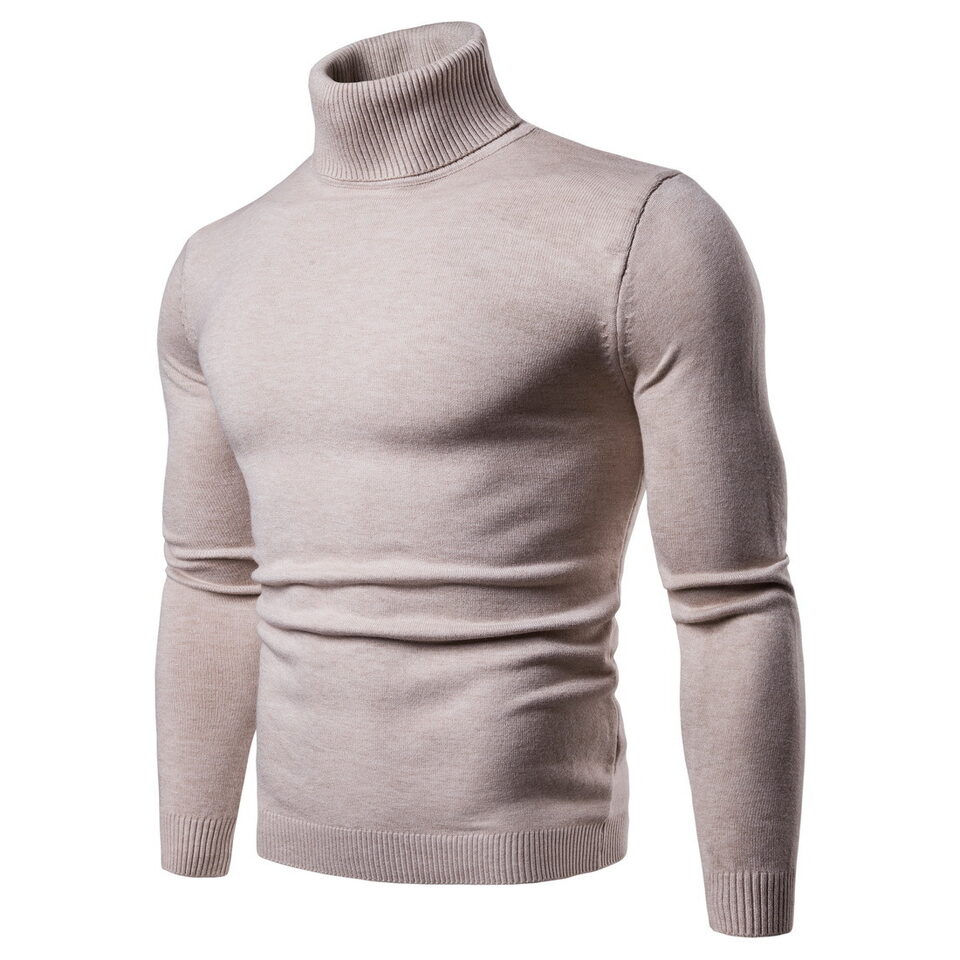 Winter Warm Basic Thermal Turtleneck Sweater Mens Solid