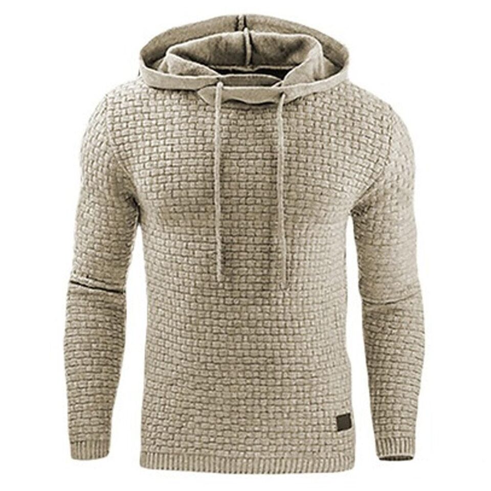Men's Jacquard Sweater Long-sleeved Hoodie Warm Color Hooded