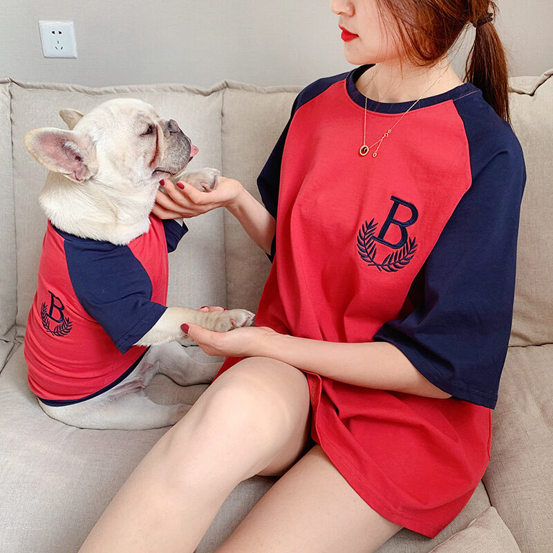 Dog clothing short sleeve parent-child