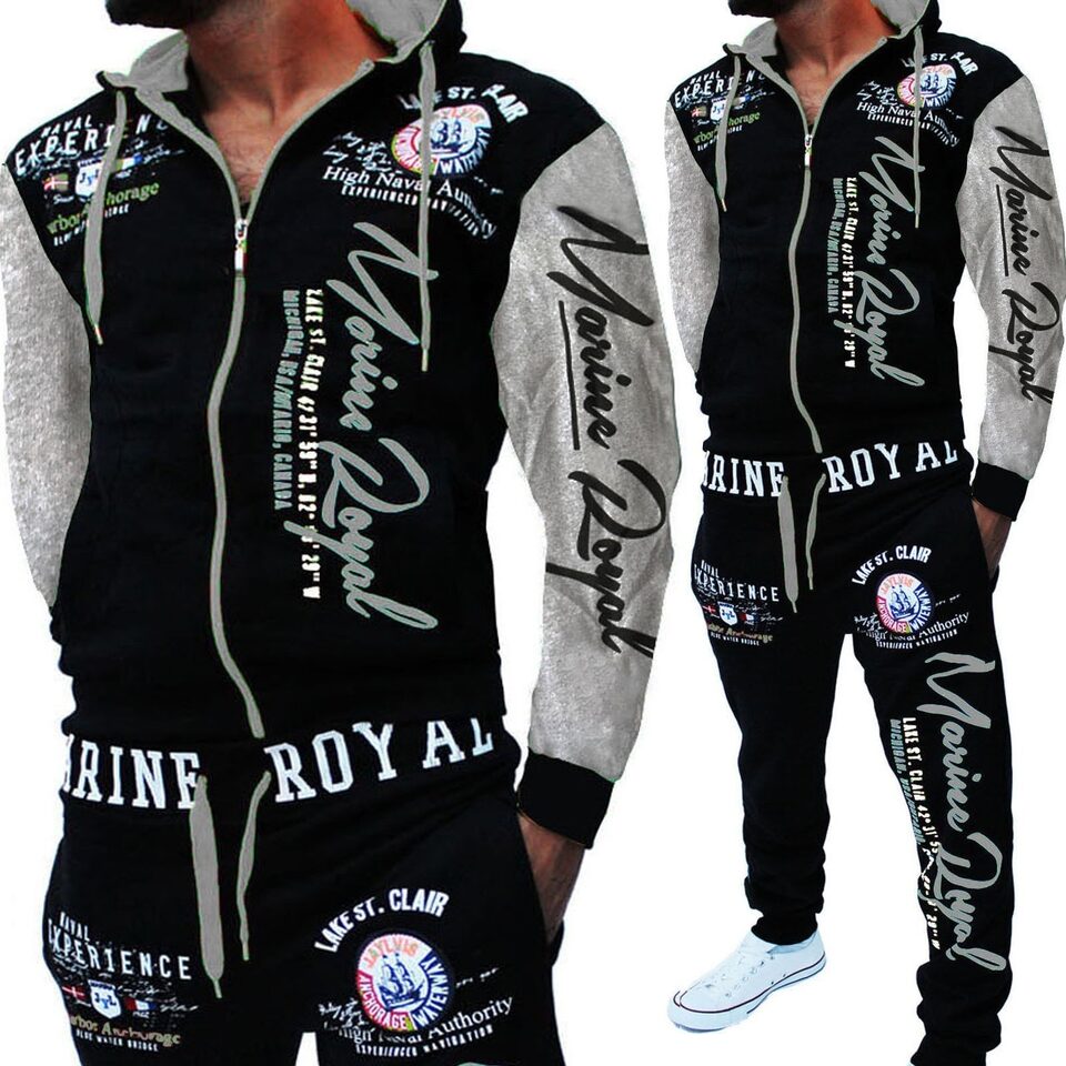 Men Tracksuit 2 Piece Tops and Pants Mens