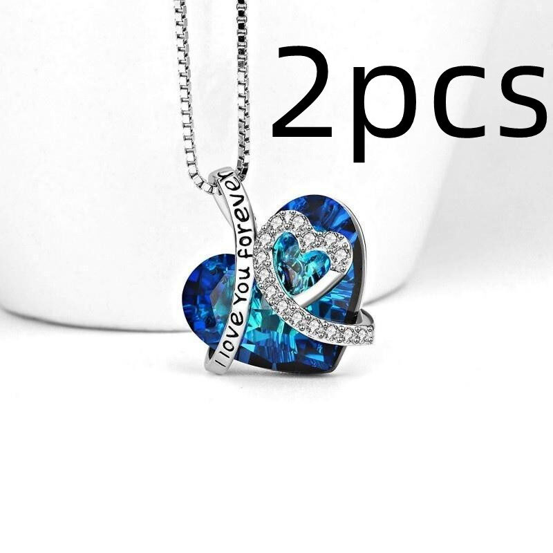 Ocean Heart Peach Clavicle Necklace