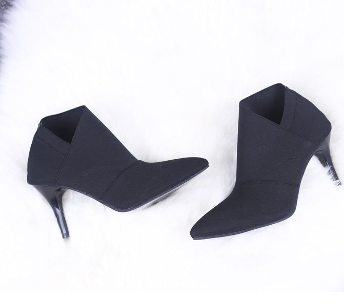 Women Shoes Slip-On Retro High Heel Ankle Boot