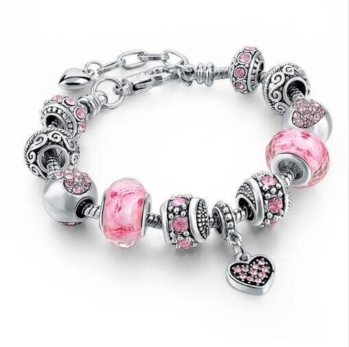 Crystal Beads Bracelets & Bangles Snake Chain Charm