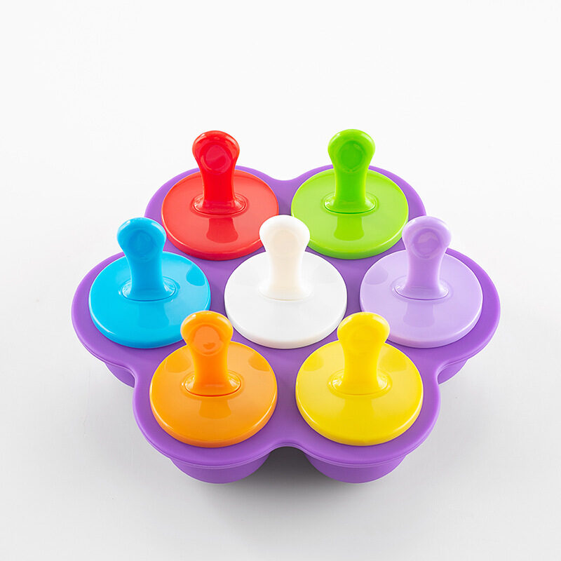 Kitchen Summer Home-Made Ice Cream 7-Hole Silicone Popsicle