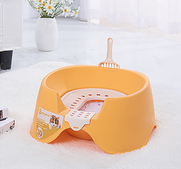 Spillproof Cat Litter Pan Semi-enclosed Oversize Toilet