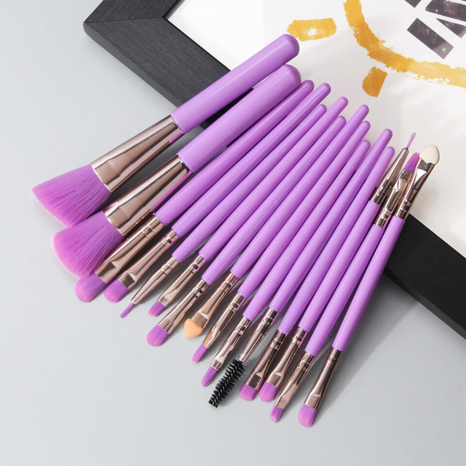 for MAANGE 18 make-up and brush suits with fan-shaped makeup tools to sell hot sales
