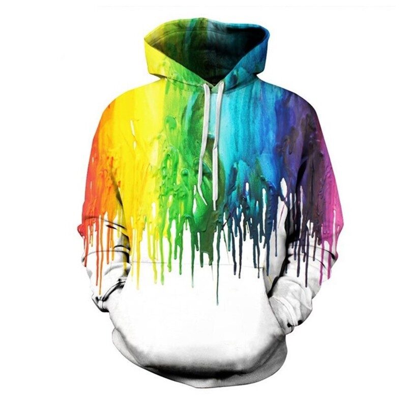 3D Hoodies Men Splatter Colorful Paint Stains 3D