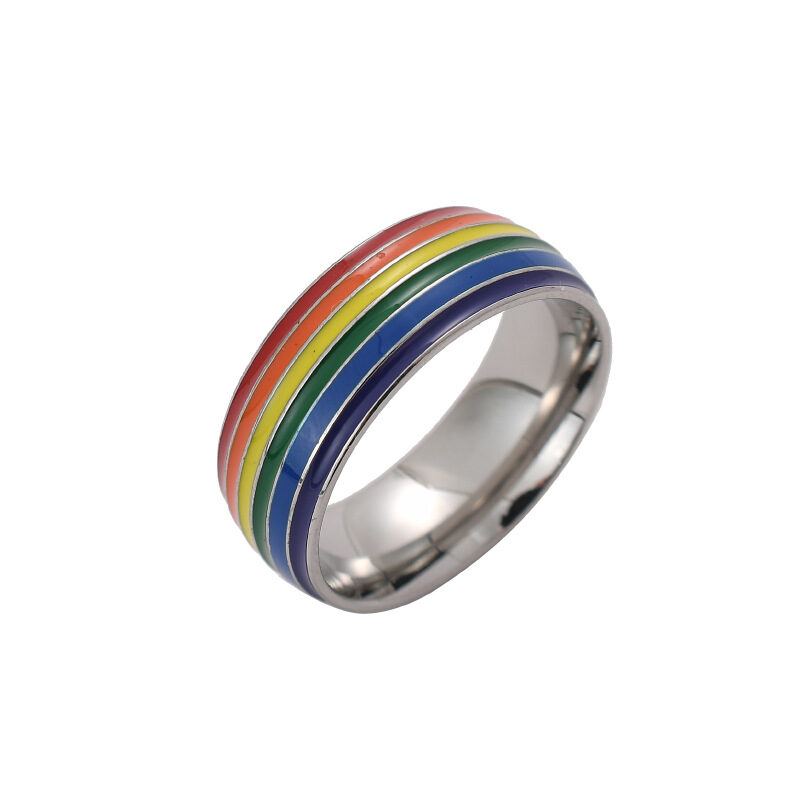 Fashion Rainbow Pride Ring Women Men Gay Lesbian