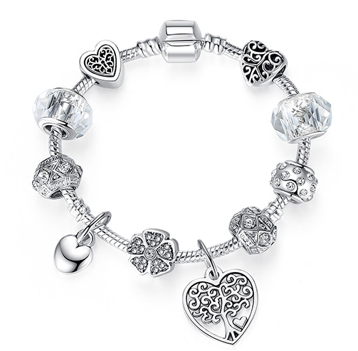 Women Bracelet 925 Unique Silver Crystal Charm