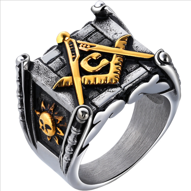 Masonic rings for men gold sun moon making