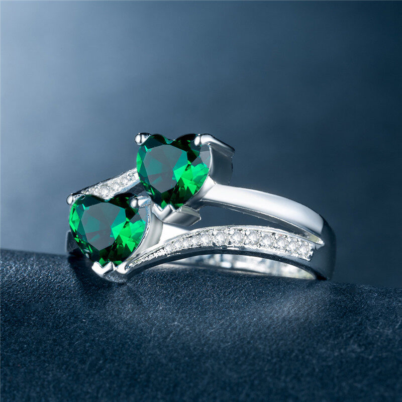 of Platinum-plated Copper Rings Jewelry with Zircon