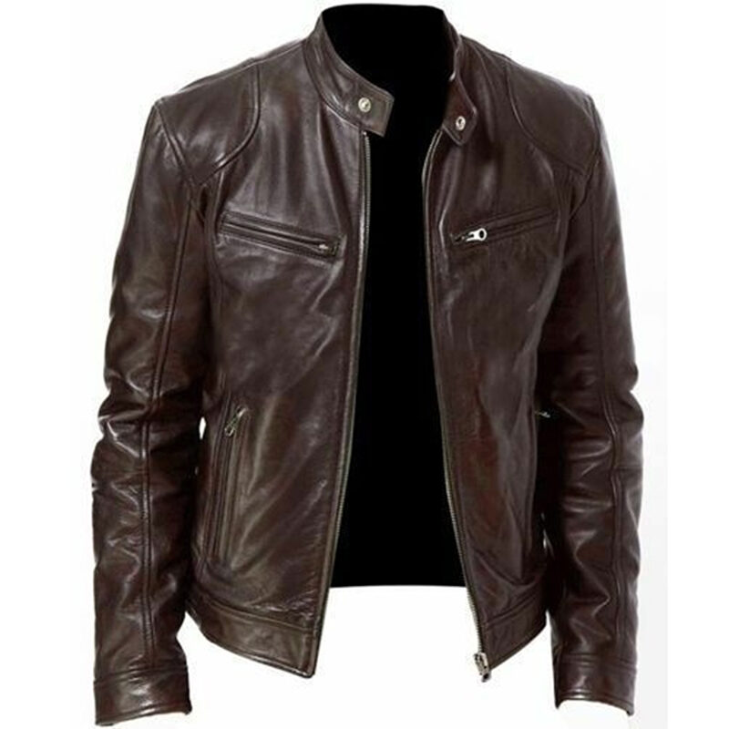 PU Leather Jacket Slim