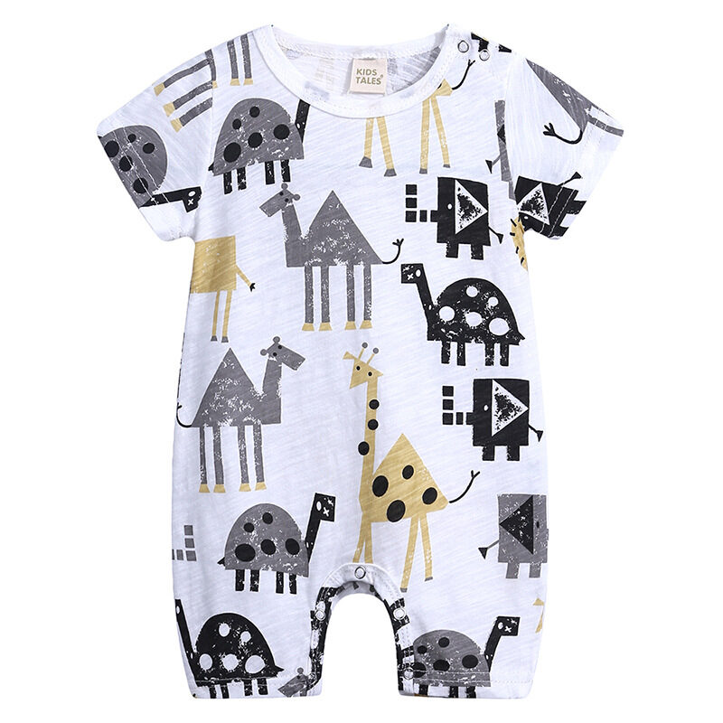 Cartoon doodle baby romper short sleeve jumpsuit