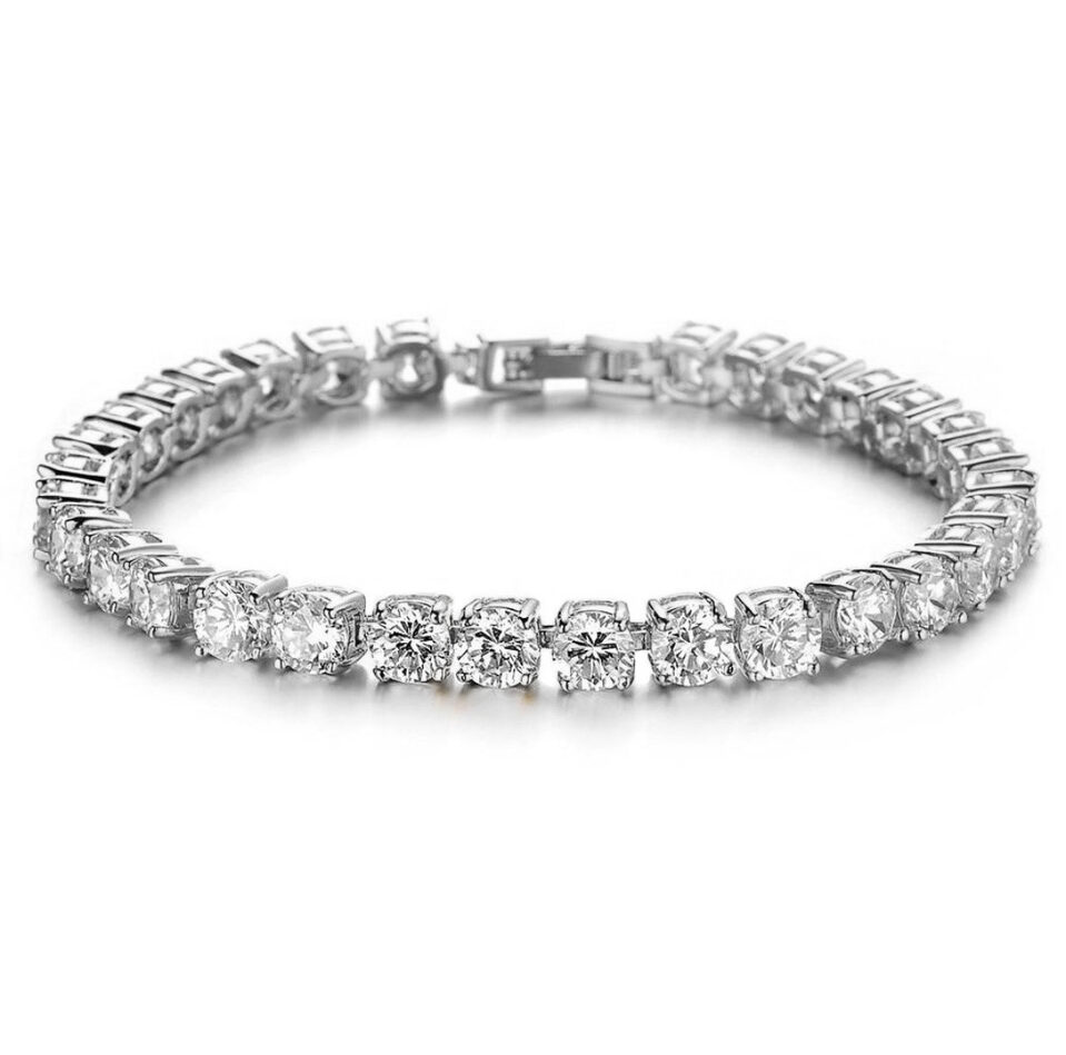 Hip Hop Bracelet Iced Out Single Row Rhinestones