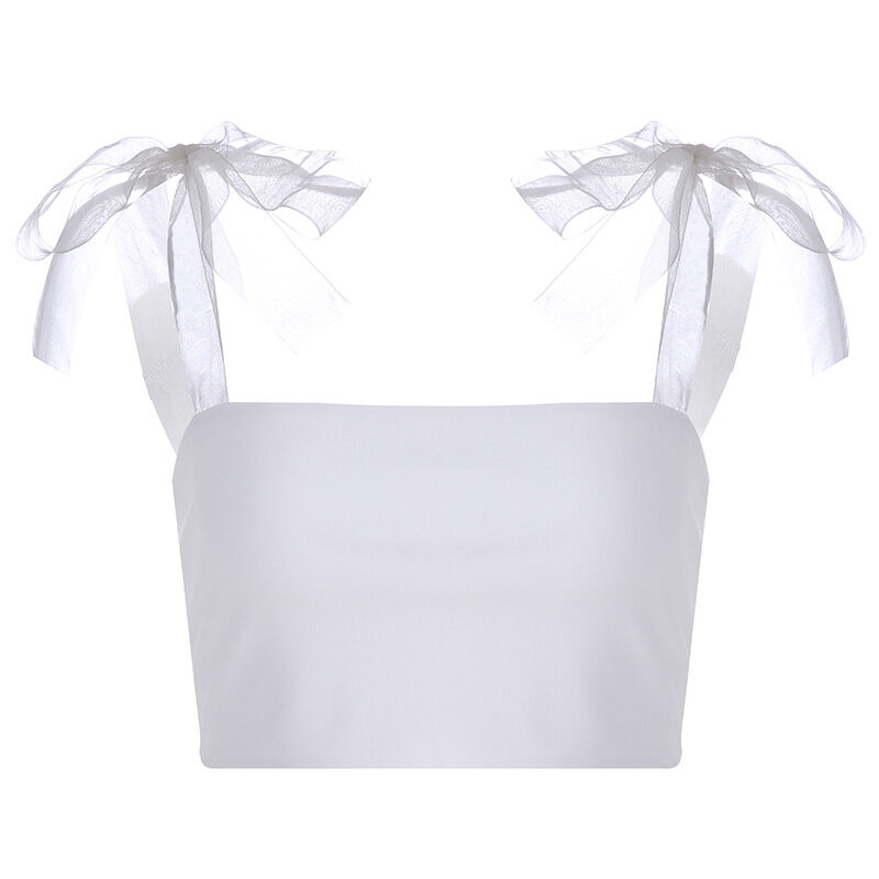 Transparent Ribbon Strap Tank Top