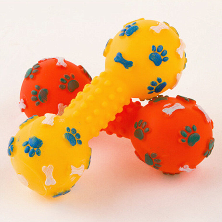 Pet Dumbbell Sound Toys Silicone Dog Teeth bite