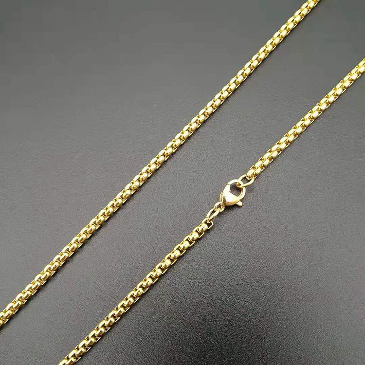 Men Stainless Steel Necklace Gold Color Viking Wolf