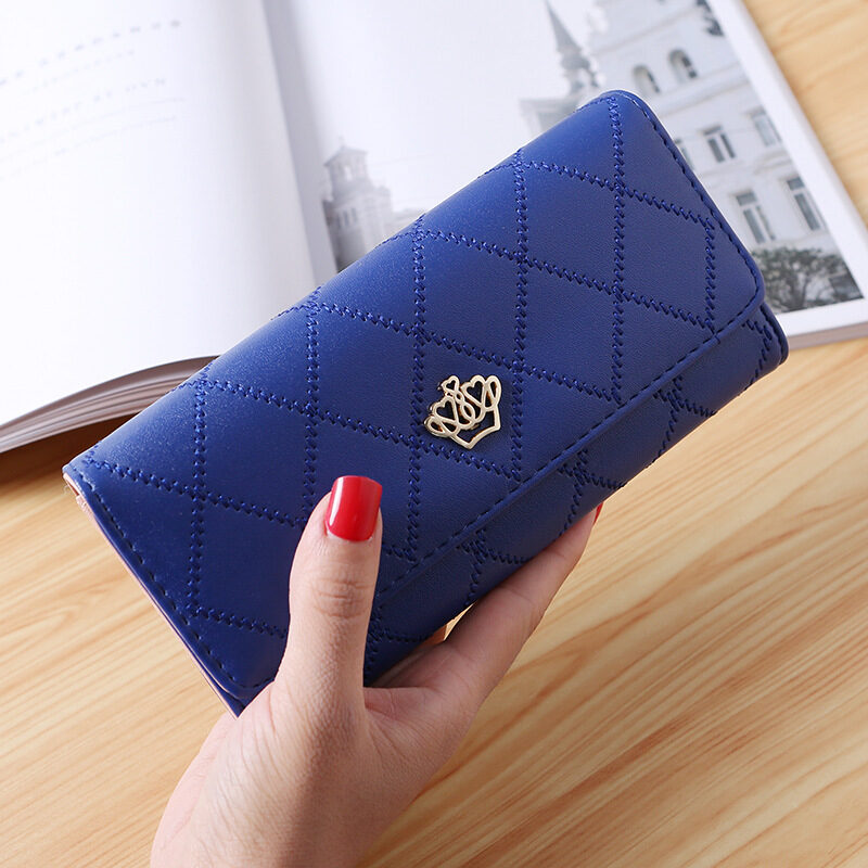 Crown wallet embroidered women's